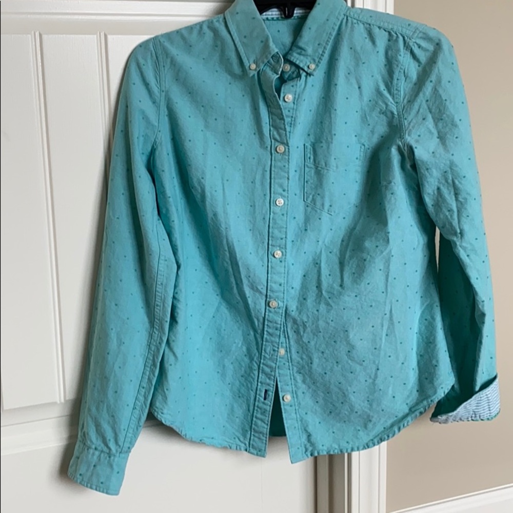 Polka dot button down